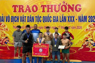 Bắc Ninh xếp thứ Ba toàn đoàn Giải vô địch vật dân tộc quốc gia