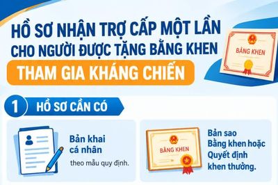 Infographic Người được tặng bằng khen tham gia kháng chiến cần giấy tờ gì để nhận trợ cấp một lần?