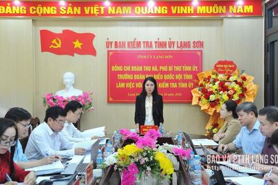 Đồng chí Phó Bí thư Tỉnh ủy làm việc với Ủy ban Kiểm tra Tỉnh ủy