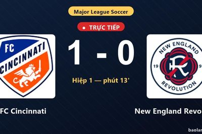 TRỰC TIẾPTrực tiếp FC Cincinnati vs New England Revolution: FC Cincinnati mở tỷ số