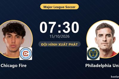 TRỰC TIẾPTrực tiếp Chicago Fire vs Philadelphia Union: Đội hình xuất phát