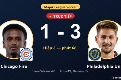 TRỰC TIẾPTrực tiếp Chicago Fire vs Philadelphia Union: Philadelphia Union nới rộng cách biệt 1-3
