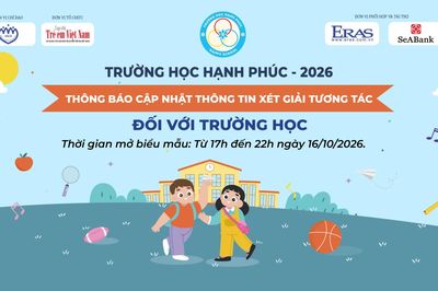 Trường học Hạnh phúc 2026: Thông báo cập nhật thông tin xét Giải tương tác đối với trường học