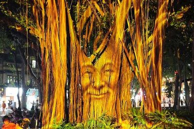 Độc đáo trình diễn 3D Mapping trên cây đa cổ bên Hồ Gươm