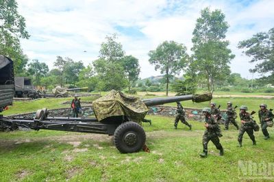 [Ảnh] Từ sa bàn đến thao trường Lữ đoàn pháo binh