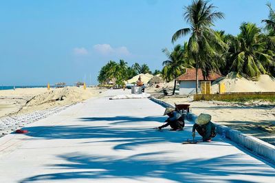 Kè chống xói lở bờ biển Hội An gần hoàn thiện