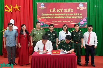 Đồn Biên phòng Thị Hoa ký kết kế hoạch phối hợp trong giáo dục, rèn luyện học sinh