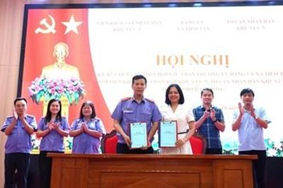 VKSND khu vực 9, TP Hải Phòng ký Quy chế phối hợp với Ban Thường vụ Đảng ủy xã Thái Tân