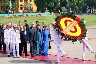 Tổng thống Thụy Sĩ và Phu nhân viếng Chủ tịch Hồ Chí Minh