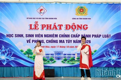 Hơn 600 học sinh hưởng ứng lễ phát động phòng, chống ma túy năm 2026.