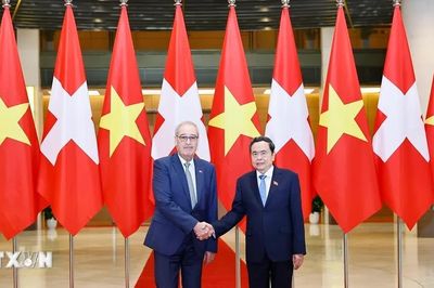 Chủ tịch Quốc hội Trần Thanh Mẫn hội kiến Tổng thống Thụy Sĩ Guy Parmelin