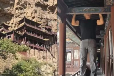 Nam TikToker gây phẫn nộ vì đu xà trong chùa cổ, cảnh sát vào cuộc điều tra