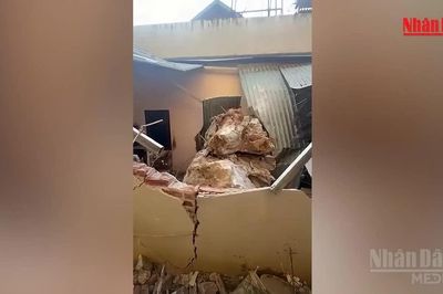 [Video] Động đất ở Sơn La làm đá lăn vào nhà dân và gây hư hỏng một số công trình