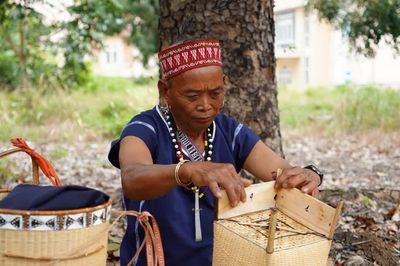 Nét đẹp nghề truyền thống tại Liên hoan Không gian văn hóa cồng chiêng xã Kông Chro