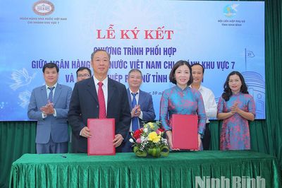 Ngân hàng Nhà nước chi nhánh Khu vực 7 và Hội Liên hiệp Phụ nữ tỉnh ký kết chương trình phối hợp giai đoạn 2026-2030