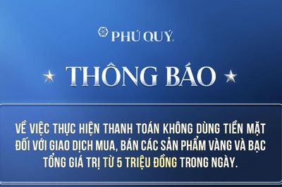 Mua bán vàng từ 5 triệu đồng phải chuyển khoản