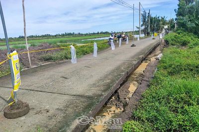 Xã Vĩnh Lộc: Sạt lở đoạn lộ nông thôn dài khoảng 30 m