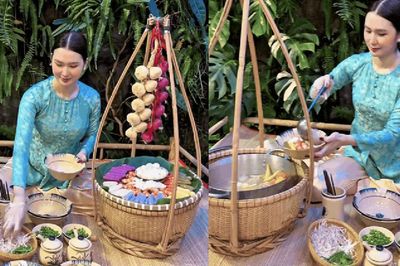 Ngọc Loan Trần lại 'gây sốt' với màn làm bánh canh dừa sáp ngũ sắc