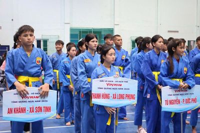 Gần 250 võ sinh tranh tài tại Giải Vô địch Vovinam Quảng Ngãi 2026