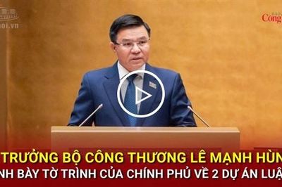 Bộ trưởng Lê Mạnh Hùng trình bày Tờ trình của Chính phủ về 2 dự án luật