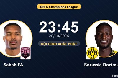 TRỰC TIẾPTrực tiếp Sabah FA vs Borussia Dortmund: Đội hình xuất phát