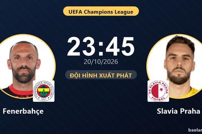 TRỰC TIẾPTrực tiếp Fenerbahçe vs Slavia Praha: Đội hình xuất phát