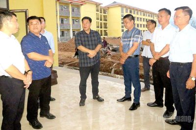 Đồng chí Hoàng Gia Long kiểm tra tiến độ thi công Trường Phổ thông nội trú Tiểu học và THCS Pà Vầy Sủ