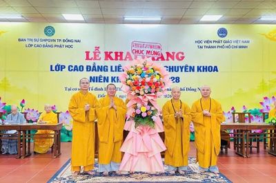 Đồng Nai: Khai giảng Lớp Cao đẳng Phật học liên thông và chuyên khoa, niên khóa 2026-2028