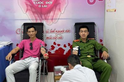 Hai cán bộ Công an tỉnh kịp thời hiến máu cứu người