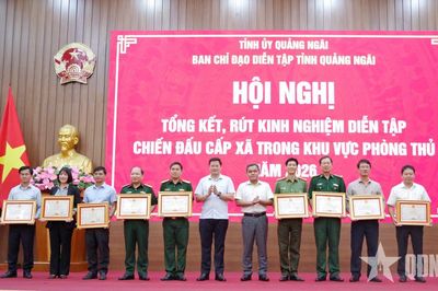 Quảng Ngãi tổng kết công tác diễn tập tác chiến cấp xã trong khu vực phòng thủ