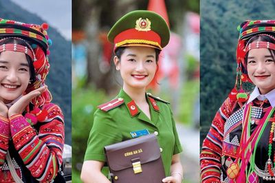 Khi nữ thiếu úy nói chuyện pháp luật với bà con bằng tiếng Hà Nhì