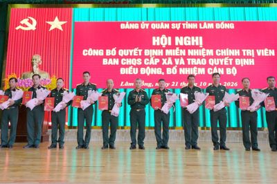 Lâm Đồng bổ nhiệm 124 chính trị viên ban chỉ huy quân sự cấp xã