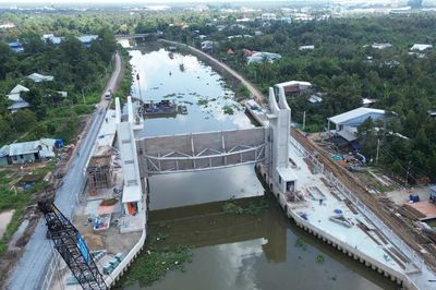 Đồng Tháp: Hai cống ngăn mặn Trà Tân, 26/3 sắp đưa vào vận hành