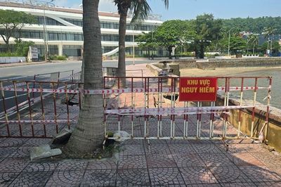 Hải Phòng: Nhiều đoạn bờ kè bị sụt lún, gây nguy hiểm tại bờ biển Đồ Sơn chưa được sửa chữa