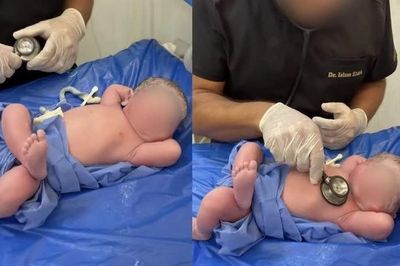 Em bé sơ sinh 'viral' với tư thế 'Rốt cuộc thì cuộc sống này là để làm gì nhỉ?'