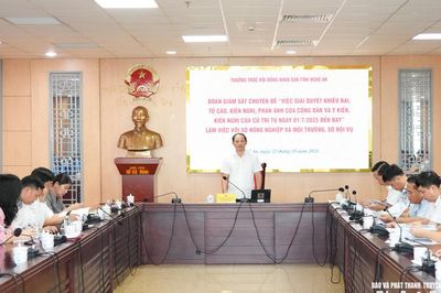 Đoàn giám sát HĐND tỉnh làm việc với Sở Nông nghiệp và Môi trường, Sở Nội vụ về việc giải quyết khiếu nại, tố cáo, kiến nghị, phản ánh của công dân