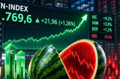 Áp lực bán gia tăng, VN Index ‘xanh vỏ, đỏ lòng’