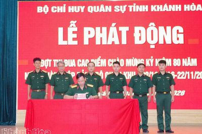 Bộ Chỉ huy Quân sự tỉnh Khánh Hòa phát động đợt thi đua kỷ niệm 80 năm Ngày thành lập Đảng bộ Quân khu 5