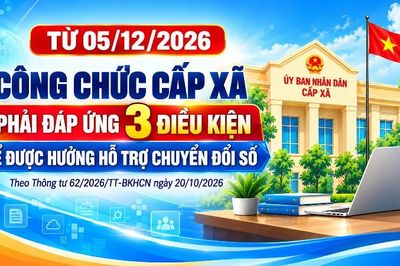 Từ 05/12/2026, công chức cấp xã phải đáp ứng 3 điều kiện để được hưởng hỗ trợ chuyển đổi số