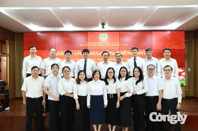 Phó Chánh án Nguyễn Biên Thùy làm việc với Tòa án Quảng Ngãi