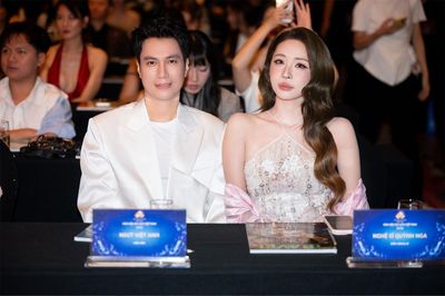Diễn viên Việt Anh xuất hiện cùng Quỳnh Nga ở họp báo hoa hậu
