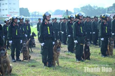 Phòng Cảnh sát cơ động Công an Thanh Hóa đoạt giải Ba tại Hội thi cán bộ huấn luyện và chó nghiệp vụ giỏi