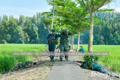 Phường Mỹ Ngãi củng cố thế trận quốc phòng qua diễn tập chiến đấu phòng thủ