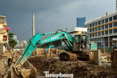 Đường nối Phạm Hùng - Lê Đức Thọ thi công trở lại sau 9 năm