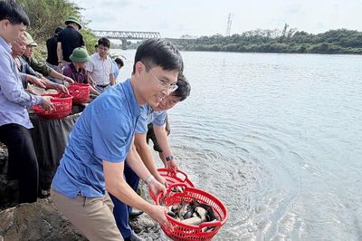 Bắc Ninh: Thả 60.000 con cá giống tái tạo nguồn lợi thuỷ sản