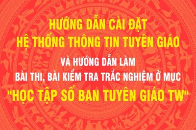 Hướng dẫn cài đặt Hệ thống thông tin Tuyên giáo và hướng dẫn làm bài thi, bài kiểm tra trắc nghiệm ở mục "Học tập số Ban Tuyên giáo TW"