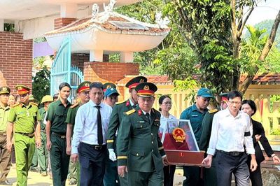 Xã Tiên Phước an táng hài cốt liệt sĩ chưa xác định danh tính