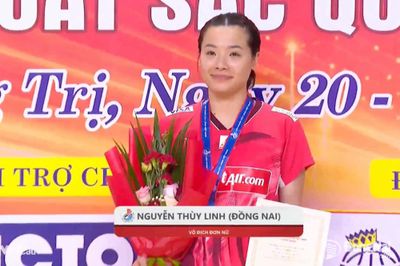 Nguyễn Thùy Linh của Đồng Nai giành huy chương vàng đơn nữ Giải Cầu lông các cây vợt xuất sắc quốc gia