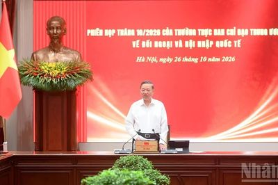 [Ảnh] Tổng Bí thư, Chủ tịch nước Tô Lâm chủ trì phiên họp về đối ngoại và hội nhập quốc tế