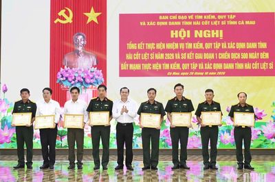 Cà Mau hoàn thành sớm công tác tìm kiếm, quy tập và lấy mẫu hài cốt liệt sĩ